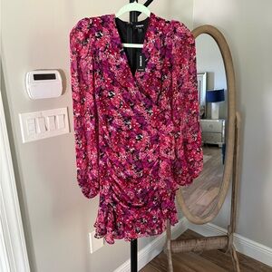 Express Vibrant Pink Floral Dress